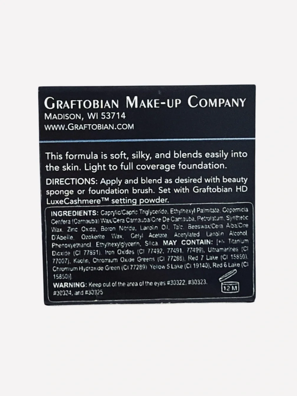 Graftobian HD Glamour Crème Foundation 1/2oz, Ingenue Makeup Full Coverage